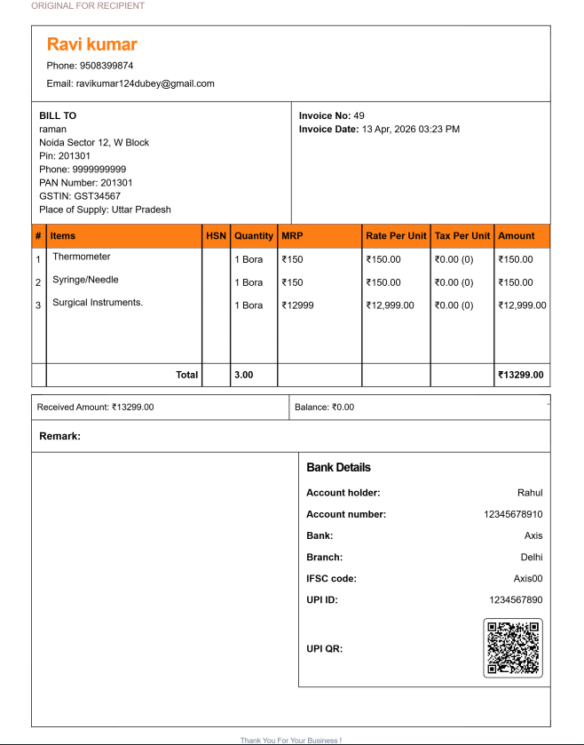 Modern Kirana Bill